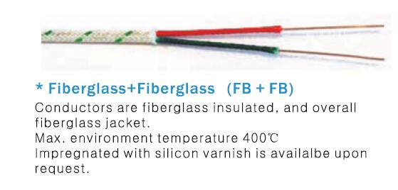 Customized Thermocouple Extension Cable Type K 24AWG With Fiberglass Materials