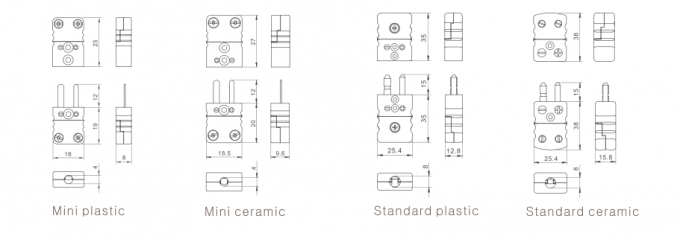 Mini Size Thermocouple Components Thermoplastic Connectors Male Parts